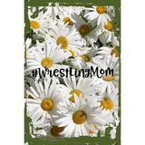 Daisy Flower Flat Canvas Wall Art Print Hashtag wrestling mom parent support love proud sports Hanging Wall Sign Large 16 x 12 Inch Decor Funny Gift