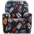 NewSoul Set of 4 High Stretch Recliner Cover 1Seat Soft Sofa Slipcover Printed Reclining Chair Cover with Side Pocket Furniture