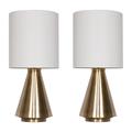 Sagebrook Home Metal Set of 2 24 h Cone Table Lamps Antique Brass