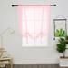 Yipa Rod Pocket Window Drapes Slot Top Curtain Panel Sheer Kitchen Valance Voile Cafe Scarf Tie Up Roman Shades Window Curtains Adjustable Window Treatment Pink 31.5 Width x47.2 Length 1-Panel