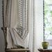 Semi-shading Curtain with Tassels Bedroom Window Curtain Cotton Linen Curtain Rod Pocket Design Curtain Classic Printed Curtains Kitchen Livingroom Curtain