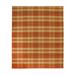 EORC Orange Hand Knotted Wool Traditional Plaid Rug 8 x 10