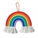 Rainbow Wall Hanging Hand-woven Rainbow Macrame Wall Hanging for Nursery and Home Decor 28x27cm