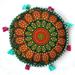 Rastogi Handicrafts Bohemian Ombre Cushion Cover Round Meditation Pillow/Pouf Organic Cotton-Hand Block Printed (Green)