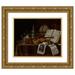 Edwaert Collier 24x20 Gold Ornate Framed and Double Matted Museum Art Print Titled - Vanitas Still Life with a Violin Silver Incense Burner Globe Sword Box of Jewelry and Manuscripts (1