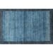 Ahgly Company Indoor Rectangle Contemporary Blue Jay Blue Area Rugs 2 x 3