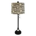Royal Designs Crystal and Oil Rubbed Bronze Lamp with Cream and Brown Dog Lover Print Lamp Shade