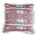 18 x 18 Handcrafted Square Cotton Accent Throw Pillow Floral Ikat Dyed Pattern Fringe Accent Multicolor Saltoro