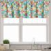 Ambesonne Floral Valance Pack of 2 Clover Vivid Design 54 X12 Red Turquoise Yellow