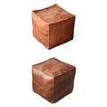2x PU Leather Pouf Cover Foot Stool Storage Ottoman Wedding Gifts