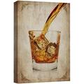 wall26 Canvas Print Wall Art Retro Vintage Style Bourbon Shot Glass Drinks & Cocktails Alcohol Digital Art Modern Art Decorative Bohemian Chic Kitchen/Food for Living Room Bedroom Office - 24&q