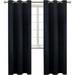 Thermal Insulated Window Curtain 100% Blackout Drapes for Bedroom Living room Closet door noise reducing 37 wide X 63 inch long (K68 BLACK 37 Wide X 63 Long)