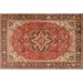 Ahgly Company Indoor Rectangle Traditional Sand Brown Persian Area Rugs 6 x 9