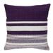 Parkland Collection Transitional Striped Purple Square 18 x 18 Pillow