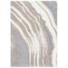 SAFAVIEH Cyrus Blanca Abstract Shag Area Rug 5 5 x 7 6 Ivory/Grey