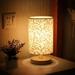 Niyofa Linen Table Lamp Touch Control LED Linen Night Lamp w/Warm White Light Linen Nightstand Lamp USB Powered Wooden Beside Lamp for Bedroom Living Room Decoration