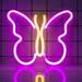 Neon Signs for Bedroom Butterfly Neon Signs LED Lights USB or Battery Powered Led Neon Light as Neon Wall Signs for Girls Light up Sign for Christmas Party Wedding Kids Room (Pink+Yellow)