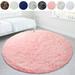 SAYFUT Super Soft Indoor Modern Shag Fur Area Rugs Fluffy Rugs Anti-Skid Shaggy Kids Rug Dining Room Home Bedroom Carpet Floor Mat Diameter 48in/ 63.78in/ 72in Round Soft Rug