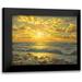 Adamov Alexey 14x12 Black Modern Framed Museum Art Print Titled - Sunset over the Sea with Seagulls