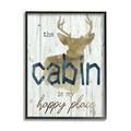 Stupell Industries Cabin Happy Place Rustic Deer Silhouette Sign 11 x 14 Design by Nan