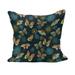 Flowers Fluffy Throw Pillow Cushion Cover Butterflies and Flowers Springtime Nature Inspired Print Illustration Decorative Square Accent Pillow Case 24 x 24 Yellow and Petrol Blue by Ambesonne