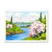 A Bright Blue Sky Over Spring Landscape 20 in x 12 in Framed Painting Canvas Art Print by Designart