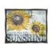 Stupell Industries You Are My Sunshine Quote Distressed Sunflower Design Luster Gray Framed Floating Canvas Wall Art 16x20 by Gigi Louise