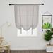 Yipa Adjustable Window Treatment Tie Up Roman Shades Window Curtains Rod Pocket Window Drapes Slot Top Curtain Panel Sheer Kitchen Valance Voile Cafe Scarf Gray 23.6 Width x47.2 Length 1-Panel