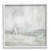 Stupell Industries Abstract Sailboat Drifting Ocean Waves Beige Neutrals Framed Wall Art 17 x 17 Design by Daniel Sproul