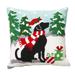 Glitzhome-Glitzhome 14 L Hooked Christmas Dog & Cat Pillow