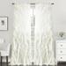 YouLoveIt 2-pack Sheer Voile Vertical Ruffled Window Curtain Panel Ruffled Sheer Shower Curtain Sheer Voile Ruffled Curtain Panels