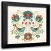 Charron Veronique 15x15 Black Modern Framed Museum Art Print Titled - Folk Floral III v2