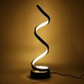 Jokapy Spiral LED Desk Lamp Modern Minimalist Table Lamp 17W 3 Color Temperature Bedside Lamp Black