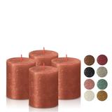BOLSIUS 2.75 X 3.25 Rustic Metallic Amber Pillar Candles Christmas decorations candles-Wedding Candles Shimmer Collection Packed By 4