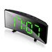 Kuphy HD Electronic Clock Large Screen Curved LED Electronic Clock USB Battery Durable Digital Clock (Red / Green / White)