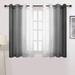Goory Black Ombre Sheer Curtains Set of 2 Panels - Gradient Semi Voile Tulle Grommet Top Window Curtains Drapes for Bedroom and Living Room 52 x 63 Inches Long