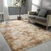 TWINNIS Abstract Shag Area Rug for Bedroom Living Room Dyeing Fluffy Soft Carpets for Kids Room 4 x6 Tan