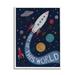 Stupell Industries Out Of This World Text Flying Rocket Ship Galaxy Framed Wall Art 16 x 20 Design by Nina Seven