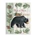 Stupell Industries Black Bear Lodge Rustic Cabin Botanicals Sign Graphic Art Unframed Art Print Wall Art Design by Emma Leach