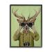 Stupell Industries Funny Cute Deer Binoculars Camera Painting Green Background 16 x 20 Design by Coco de Paris