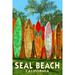 Seal Beach California Surfboard Fence (12x18 Wall Art Poster Room Decor)