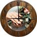Wood Wall Clock 12 Inch Love Wall Art for Bedroom Wedding Round Small Battery Operated Gray