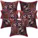 Stylo Culture Ethnic Cotton Home Decor Throw Pillow Sham Covers Pink 16 x 16 Bohemian Beaded Sequins Patchwork Embroidered Couch Cushion Covers 40x40 cm Decorative Neck Design Pillow Cases | Set Of 5