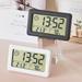 Simple clockAlarm Clock Temperature Humidity LCD Thermometer Portable Household Hygrometer Bedside Battery Operated Calendar Home Black