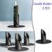MRULIC Candles Holders Candlestick Holder Plate Iron Pillar Decorative Candle Holders for Table Dining Other + Black