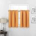 Short Window Curtains Tiers for Kitchen - Insulated Blackout Curtains 24 inches Long for Bathroom Basement Window-Orange