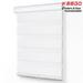 Keego Dual Layer Roller Window Blind Light Filtering Zebra Window Blind Cordless Customizable White Case White Fabric 45.5 w x 46.0 h