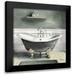 Bannarot 15x15 Black Modern Framed Museum Art Print Titled - Smoky Gray Bath I