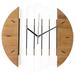 Rustic 12 Inch Round Wooden Wall Clock Battery Operated for Kitchen Living Room Bedroom or Office