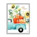 Stupell Industries Hello Pumpkin Autumn Truck Carrying Seasonal Plants Graphic Art Gray Framed Art Print Wall Art Design by Heatherlee Chan